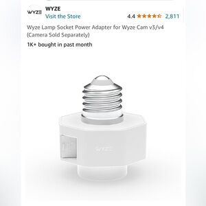 Wyze lamp socket power adaptor for Wyze cam v3/v4